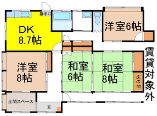 市貝町文谷戸建の物件間取画像